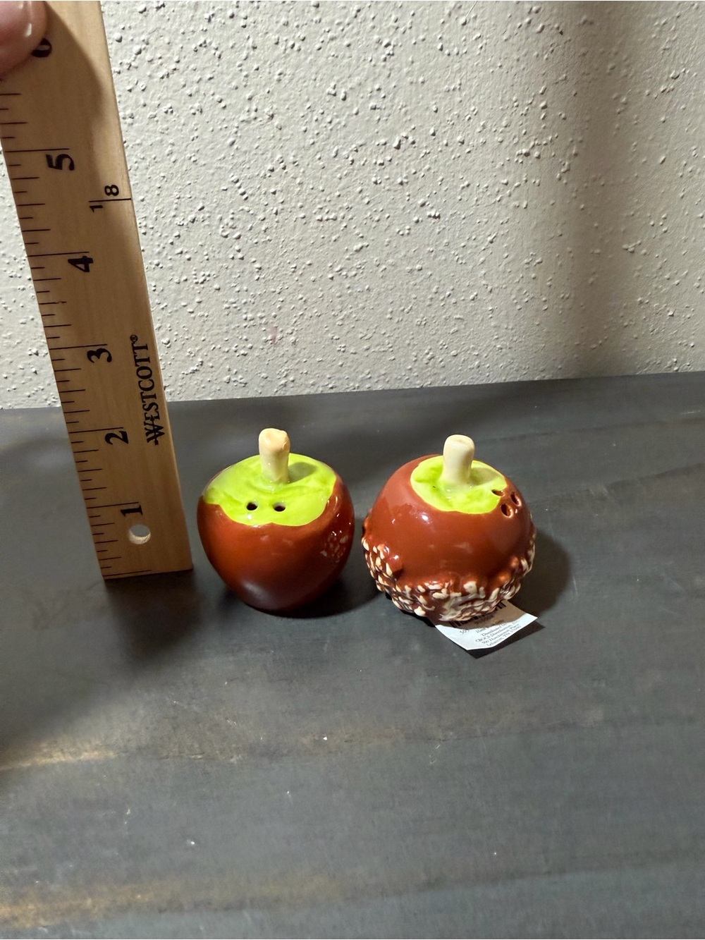 Carmel Apple mini salt and pepper shakers NWT